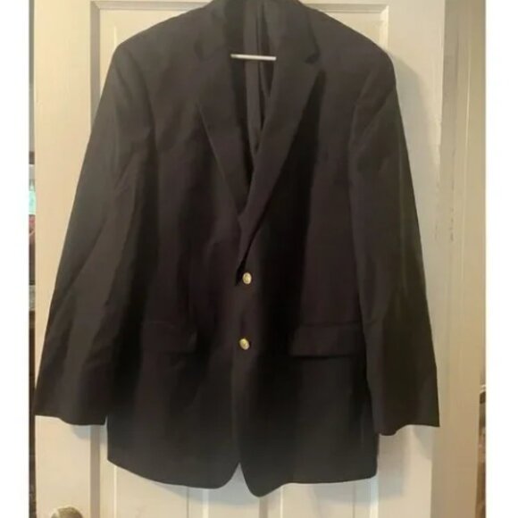 Lauren Ralph Lauren Men's Navy Wool‎ Suit Coat Blazer Jacket 42L - Picture 2 of 3